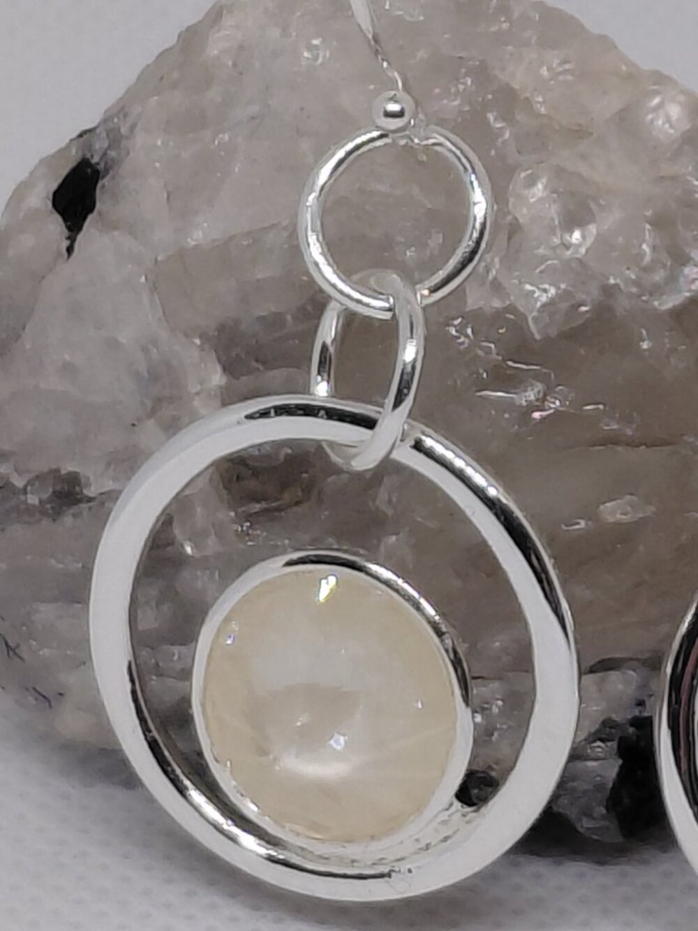 Artisan Handcrafted Swarovski Crystal Linen Ignite Earrings - Picture 2 of 4